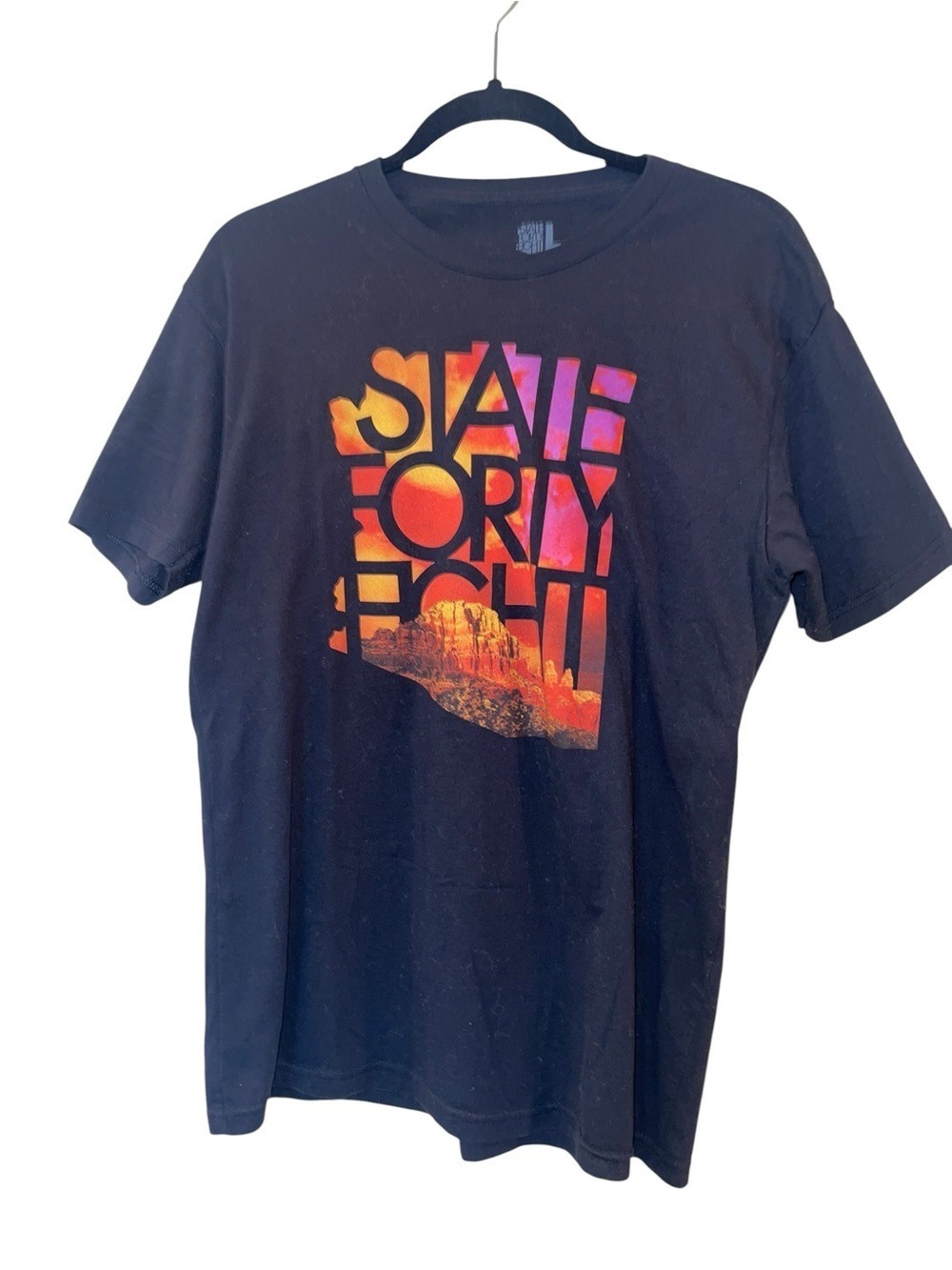 State Forty Eight Men’s Crew Neck Summer Monsoon Black T-shirt Size: Large